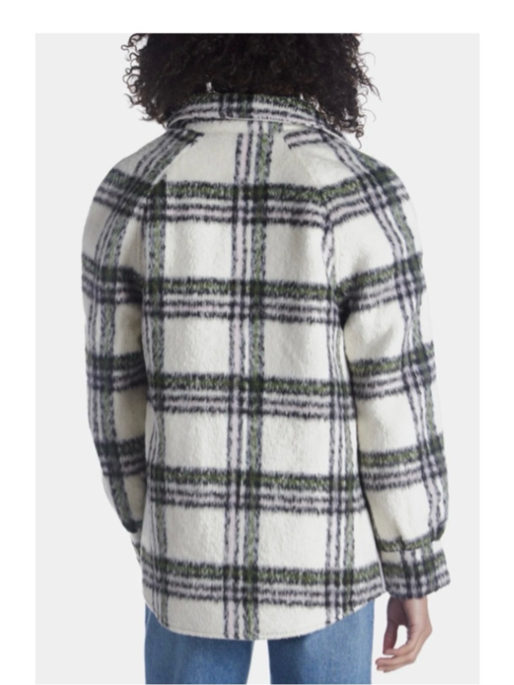 Avec Les Filles Plaid Collared Shacket Sz medium